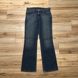 Women's Lucky Brand Dungarees Jeans SZ 6 SOHO Mid Rise Flare Blue Denim F29AA20